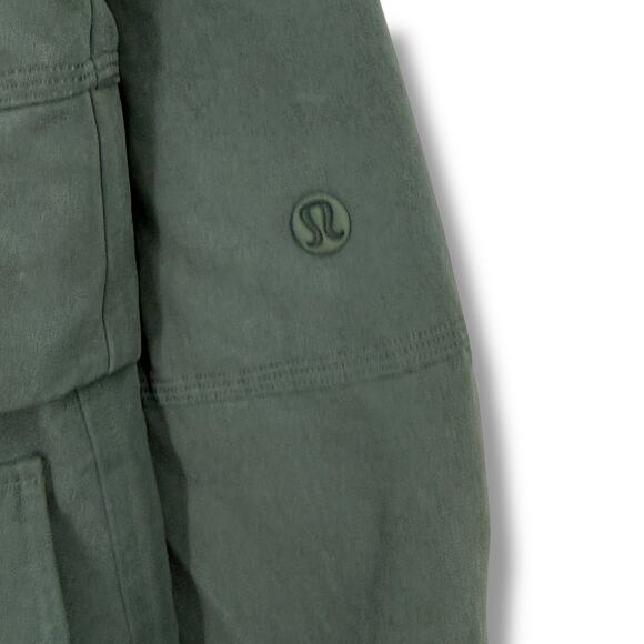 Lululemon Glyde 2-in-1 Adaptable Jacket Women's Sz M Dark Forest Green Crop - Picture 2 of 8